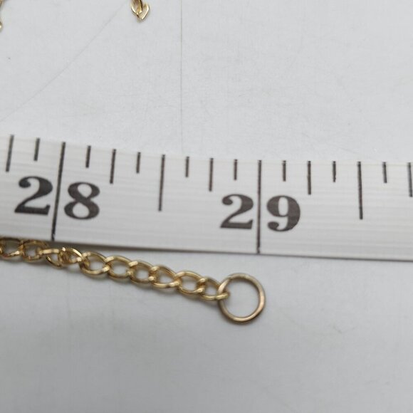 1980s Gold Chain Necklace With Black Pendant Fringe Tassel Design - Picture 5 of 5